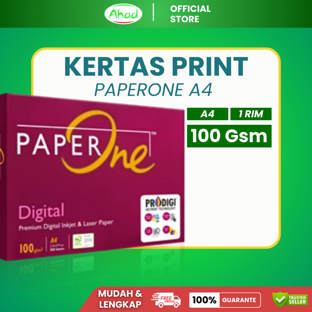 

Kertas HVS PaperOne 100gr A4 | Kertas HVS P 1 Rim | HVS PaperOne 100gr | Kertas Fotokopi