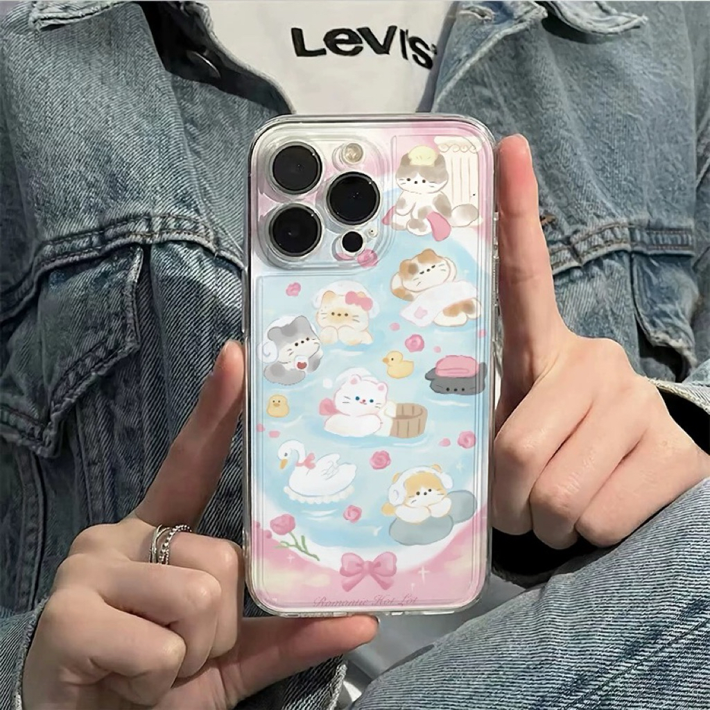 CASE IPHONE 13 PROMAX PINK KITTY BATH