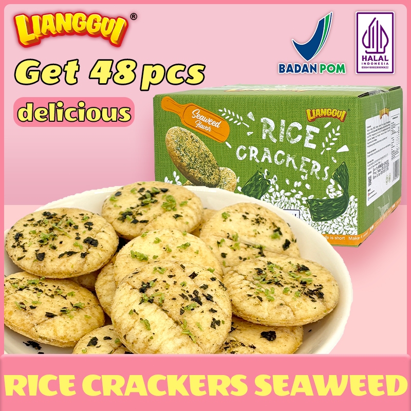 

48pcs Lianggui Nori Crackers Cemilan Sehat Renyah Snack Kantor halal snack anak