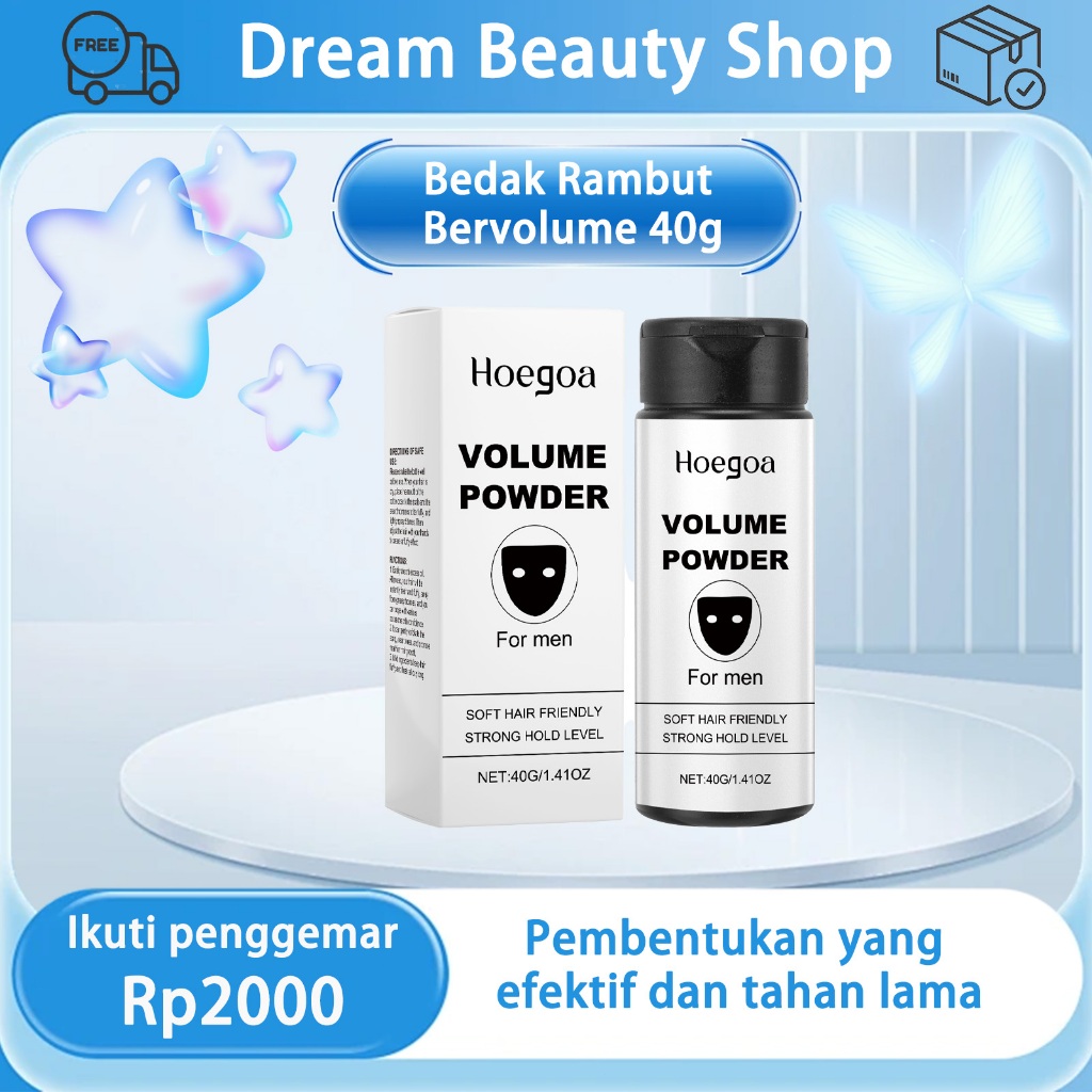 Hoegoa Hair Powder 40g Powder Rambut Pria bedak rambut pria Pengontrol Minyak Penyegar Anti Rambut b
