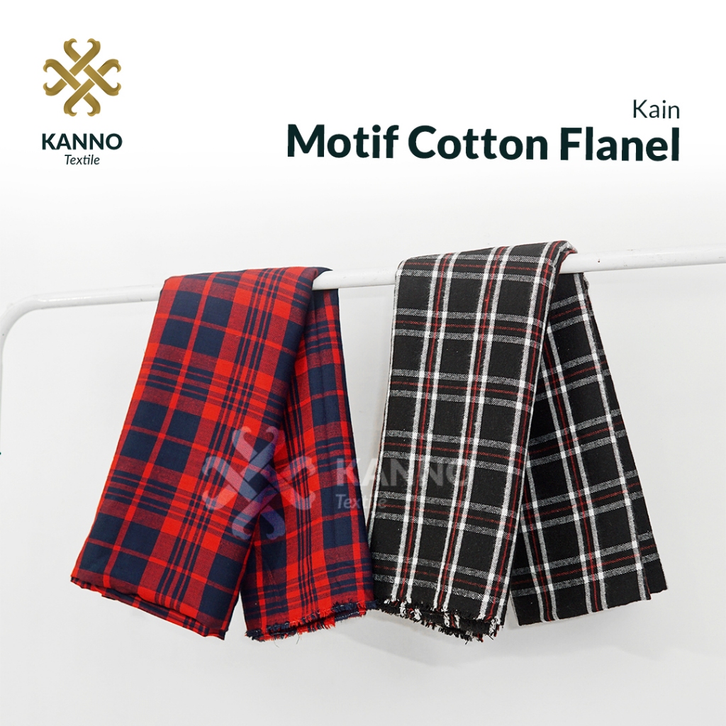 Kain Motif Kotak Kotak Katun Flanel Premium Untuk Kemeja/Dress/Celana [Harga 0,5 Meter]