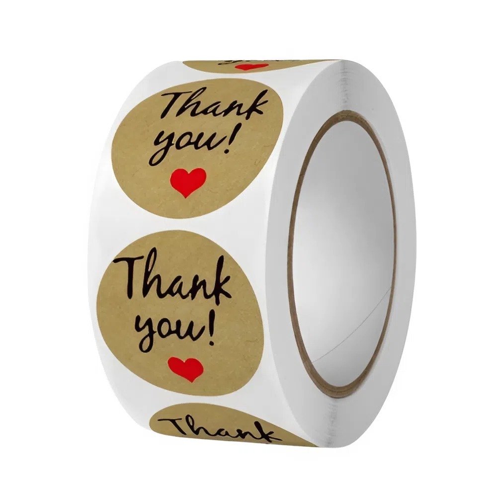 

Stiker Roll Thank You 500 pcs Label Bulat Terima Kasih Elegan Aesthetic Kemasan Makanan Minuman
