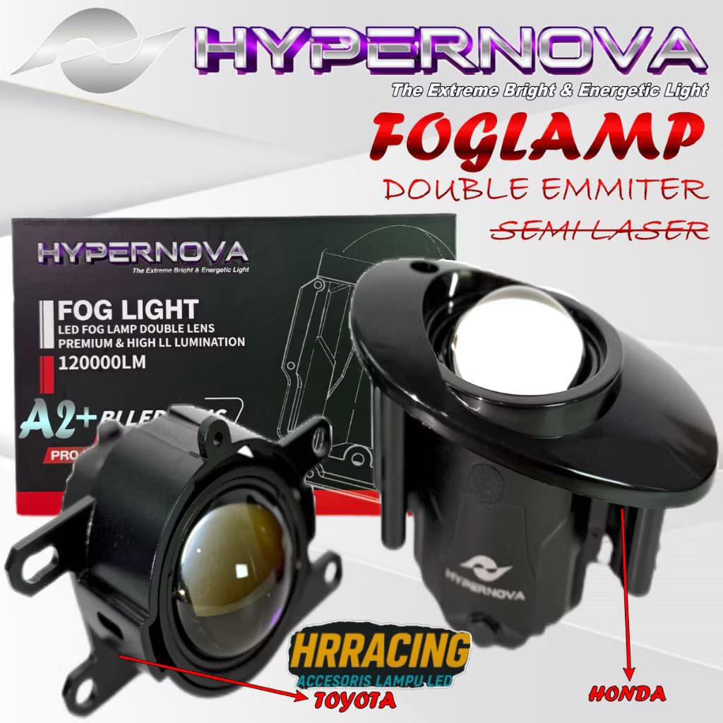 ORIGINAL BI-LED FOGLAMP HYPERNOVA 2 INCH 3 WARNA 90 WATT FROJECTOR BI-LED FOGLAMP HYPERNOVA A2 + 3 W