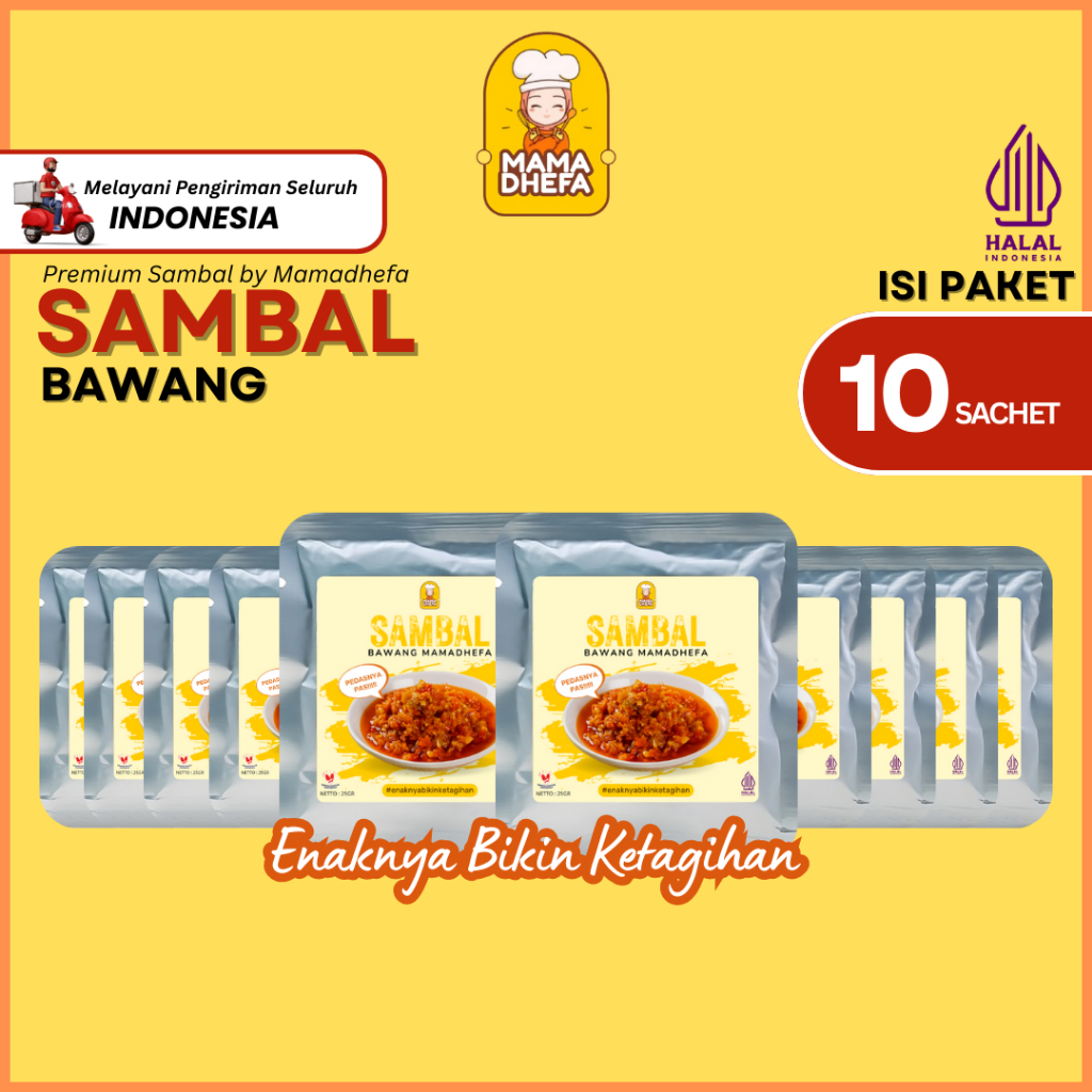 

Sambal Bawang Mamadhefa Isi 10 Sachet Sambal Bawang Tomat Sambal Sachet 25 gr Paling Enak