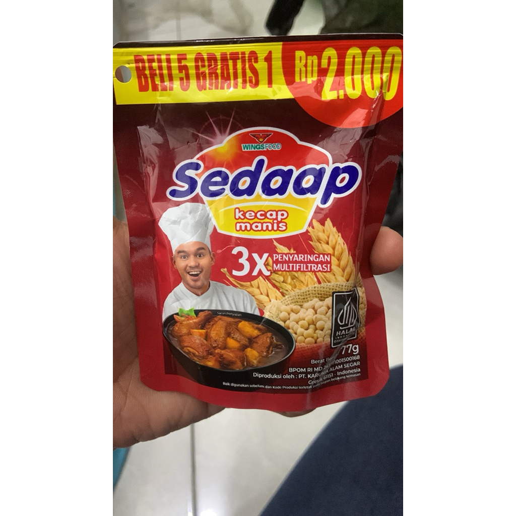 

Kecap Sedaap kecap manis (Merah) 77g Karton