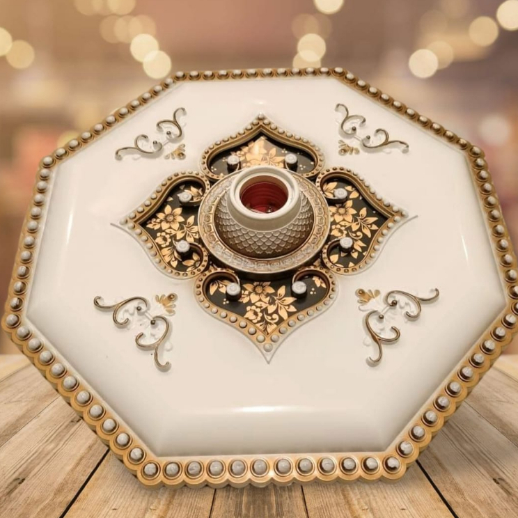 [COD] ORNAMEN LAMPU PLAFON PVC 30x30 / ORNAMEN LAMPU PLAFON PVC /FITING HIAS ORNAMEN/ fitting