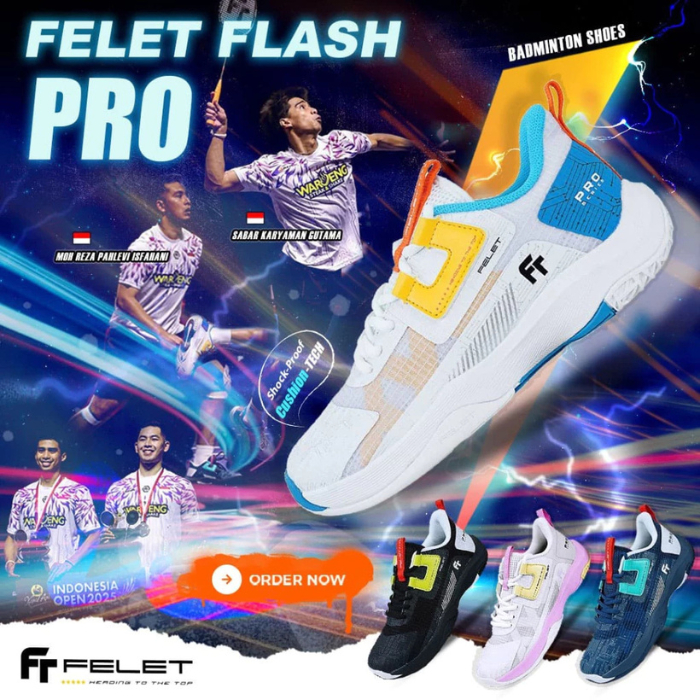 FELET FLASH PRO Badminton Shoes - Sepatu Badminton Original Felet