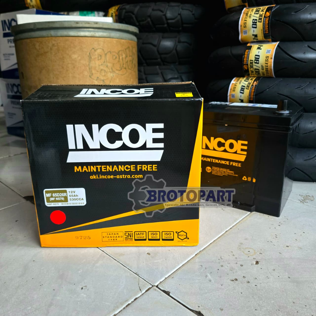Aki Mobil INCOE NS70 65D26R MF Aki Kering 12Volt 65Ah ORIGINAL INCOE ASTRA