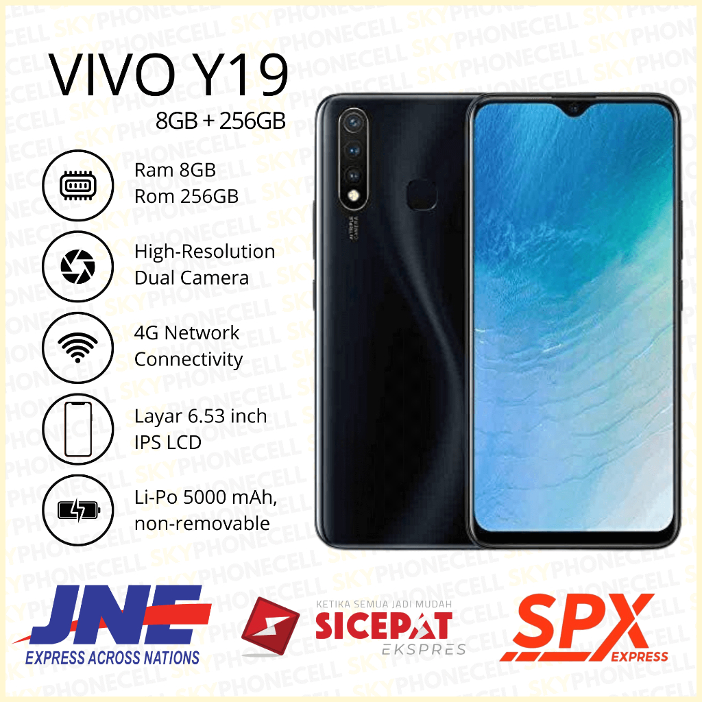VIVO Y19 RAM 8/256GB FULLSET GARANSI 1 TAHUN