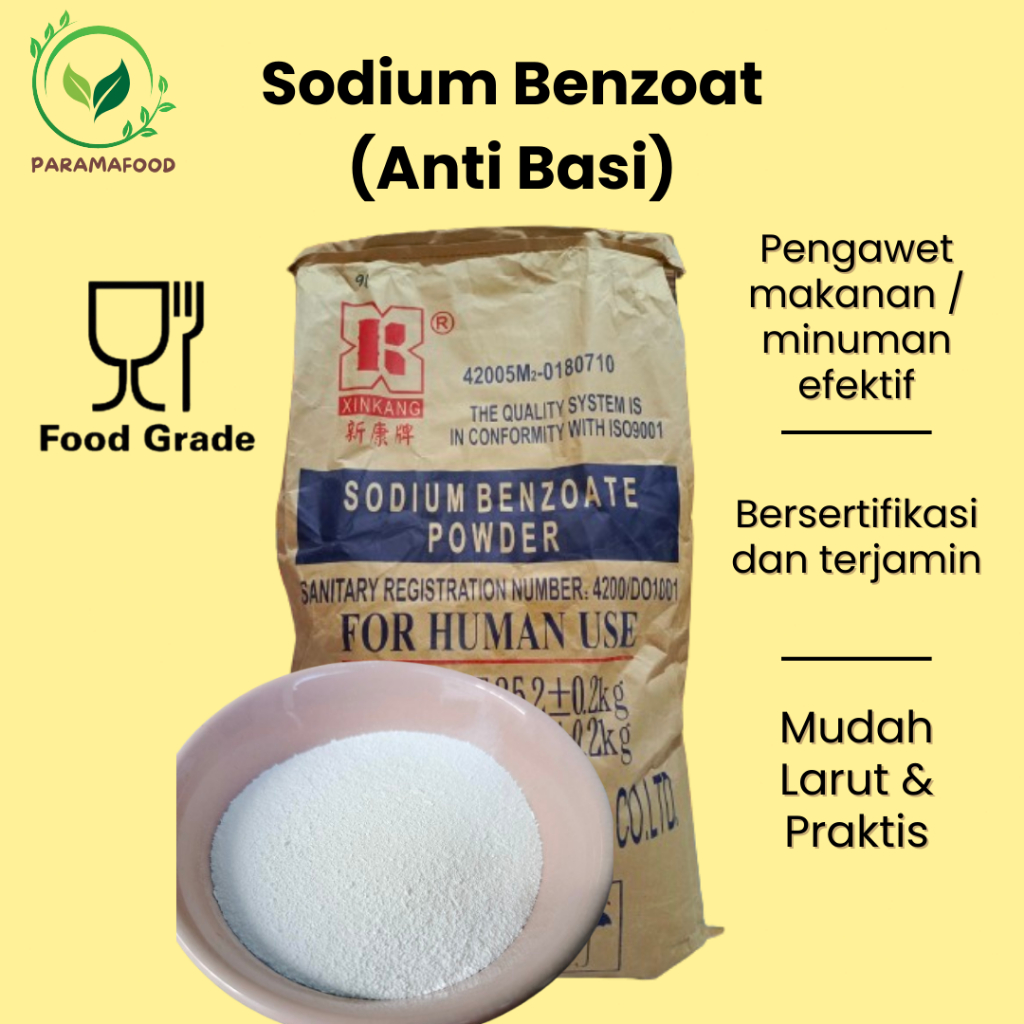 

Natrium Benzoat Sodium Benzoat Anti Basi Untuk Makanan 1 kg