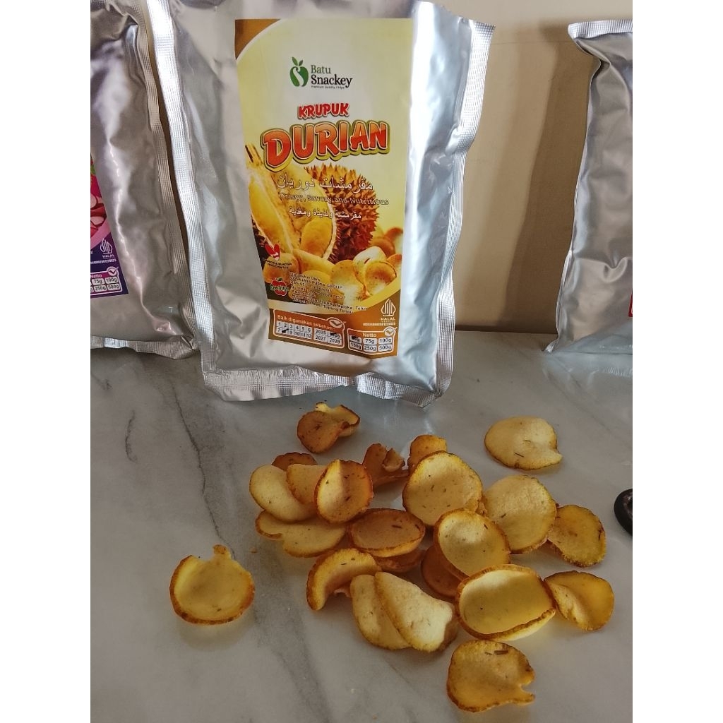 

kerupuk buah durian makanan ringan sehat isi 50g