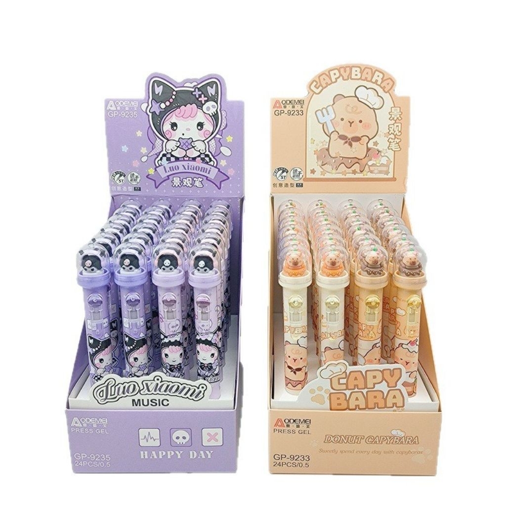 

Pen Capybara Kuromi Aodemei Pulpen Gel Capybara Kuromi Tinta Hitam