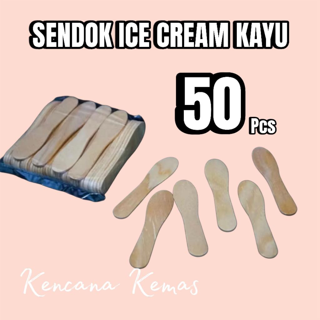 (50pcs) STIK ES SENDOK / STIK SENDOK ES KRIM KAYU RINGAN STICK ICE CREAM / STICK KAYU ES KRIM PENDEK