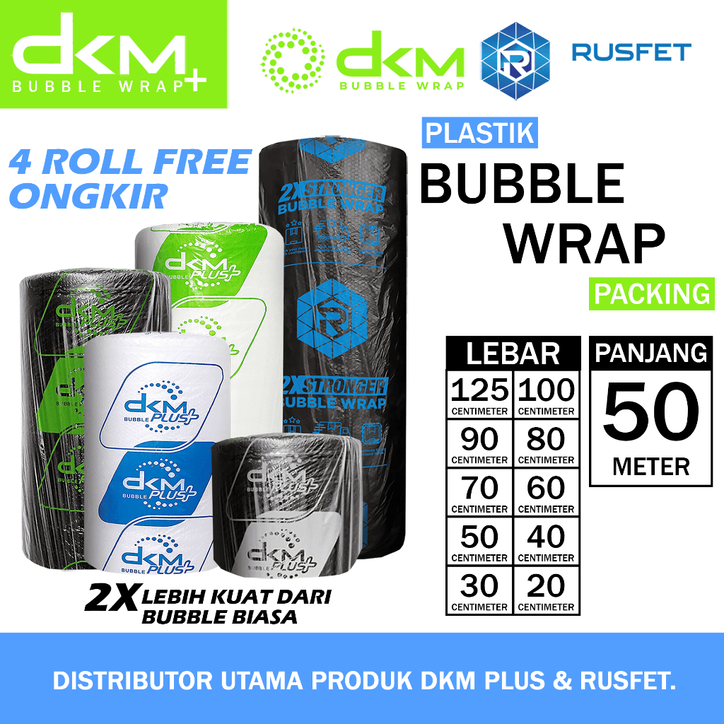 

Plastik Bubble Wrap Roll 125 X 50 Meter Dkm Plus Bubblewrap Premium