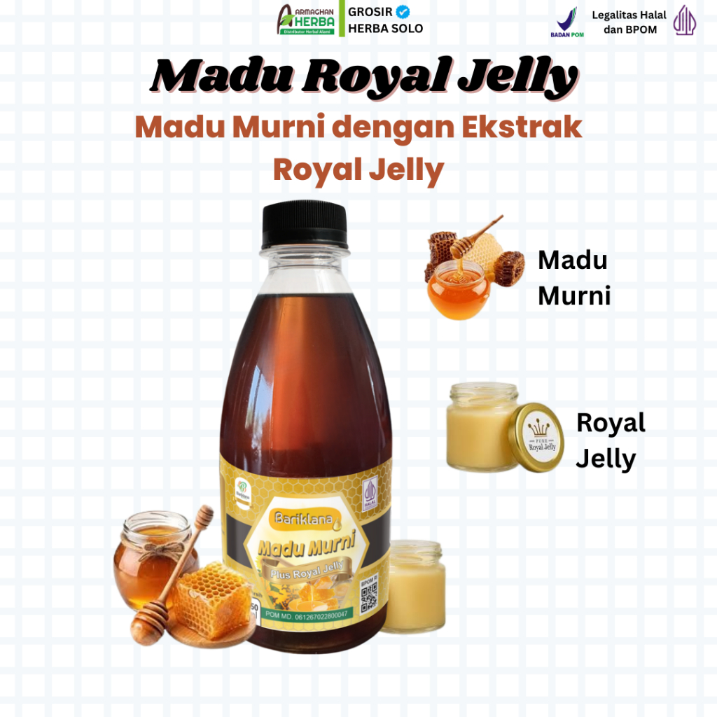 

[BISA COD+ORIGINAL] MADU MURNI PLUS EKSTRAK ROYAL JELLY BARIKLANA