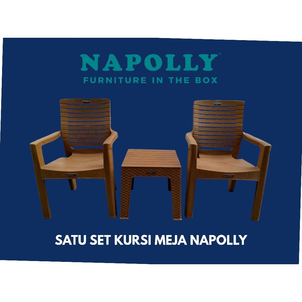 Satu Set Kursi meja napolly kursi plastik napolly Bigrich 811