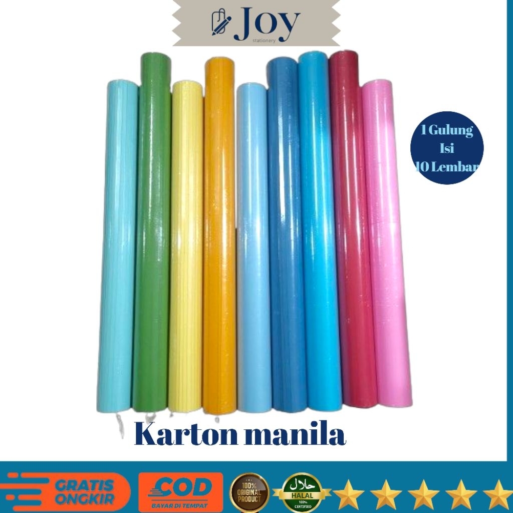 

kertas Karton Manila Warna Warni isi 10 Lembar (1 Gulung)