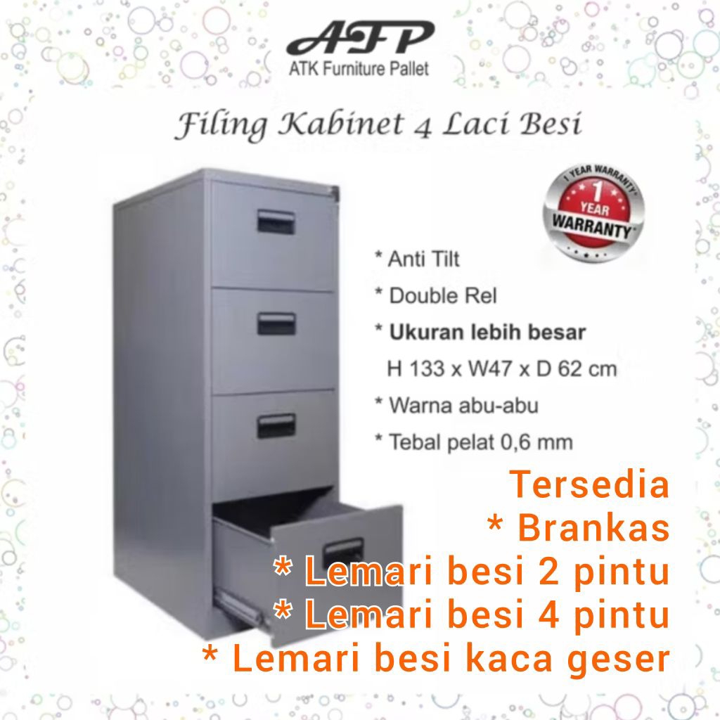 Filing Kabinet Filling Cabinet 4 laci Besi