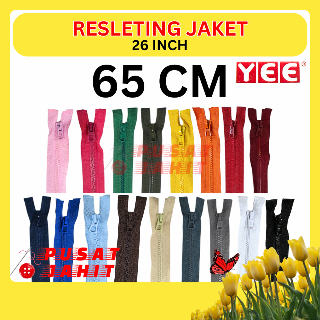 Resleting Jaket 26 inch 65 cm / Zipper Gigi Besar YEE
