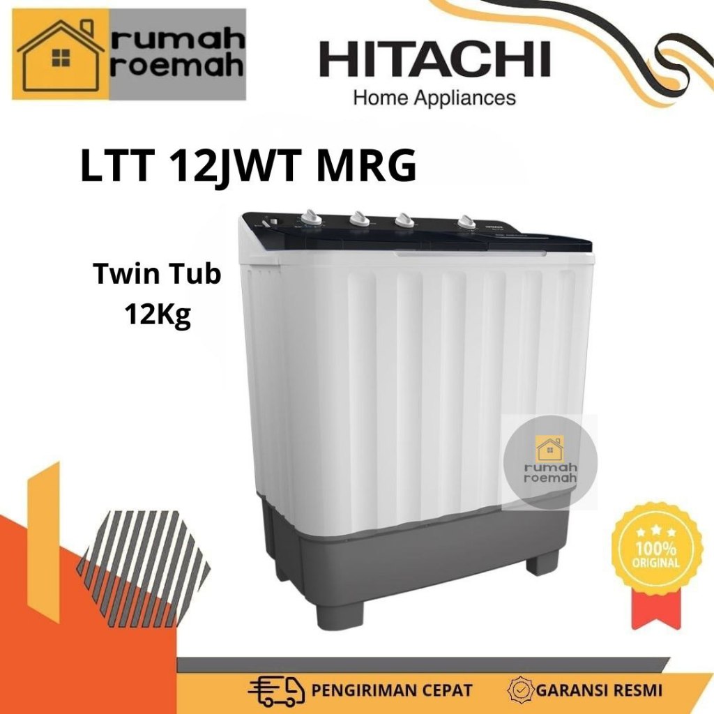 HITACHI 2 TABUNG TWIN TUB MESIN CUCI 12 KG LTT MRG PREMIUM