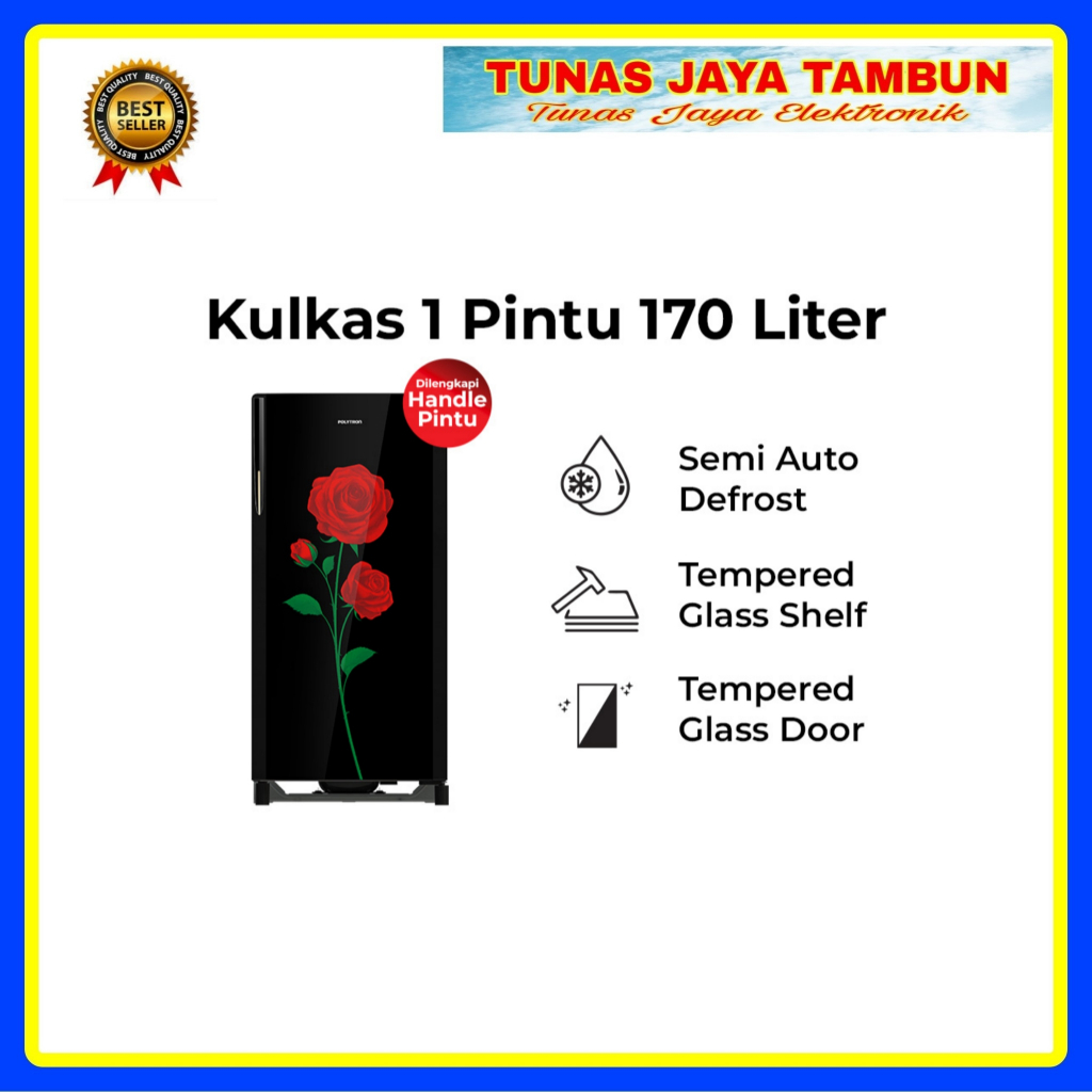 Kulkas Polytron 170L DRX / KULKAS POLYTRON PRA 17 DRX / POLYTRON PRA-17DRX KULKAS 1 PINTU 170 LITER