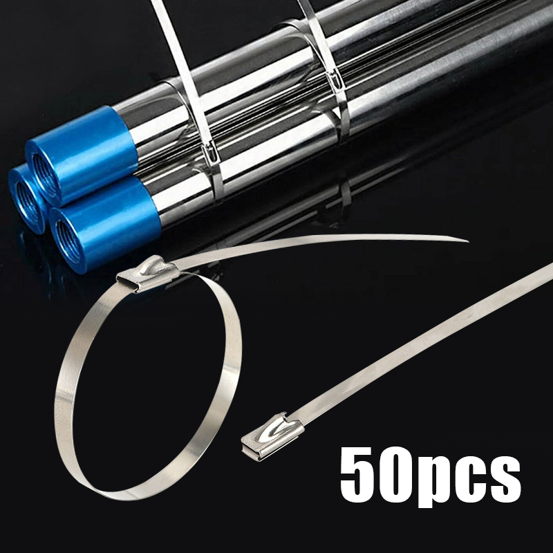 

50pcs Kabel Ties Stainless Steel Cable Ties Kabel Tis Besi SS304 4.6x100/150/200mm