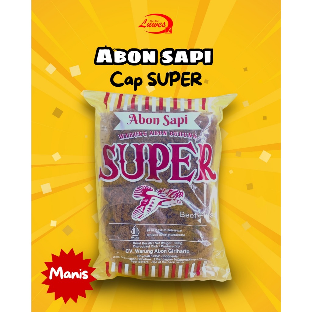 Abon sapi super boyolali kemasan 250 gr