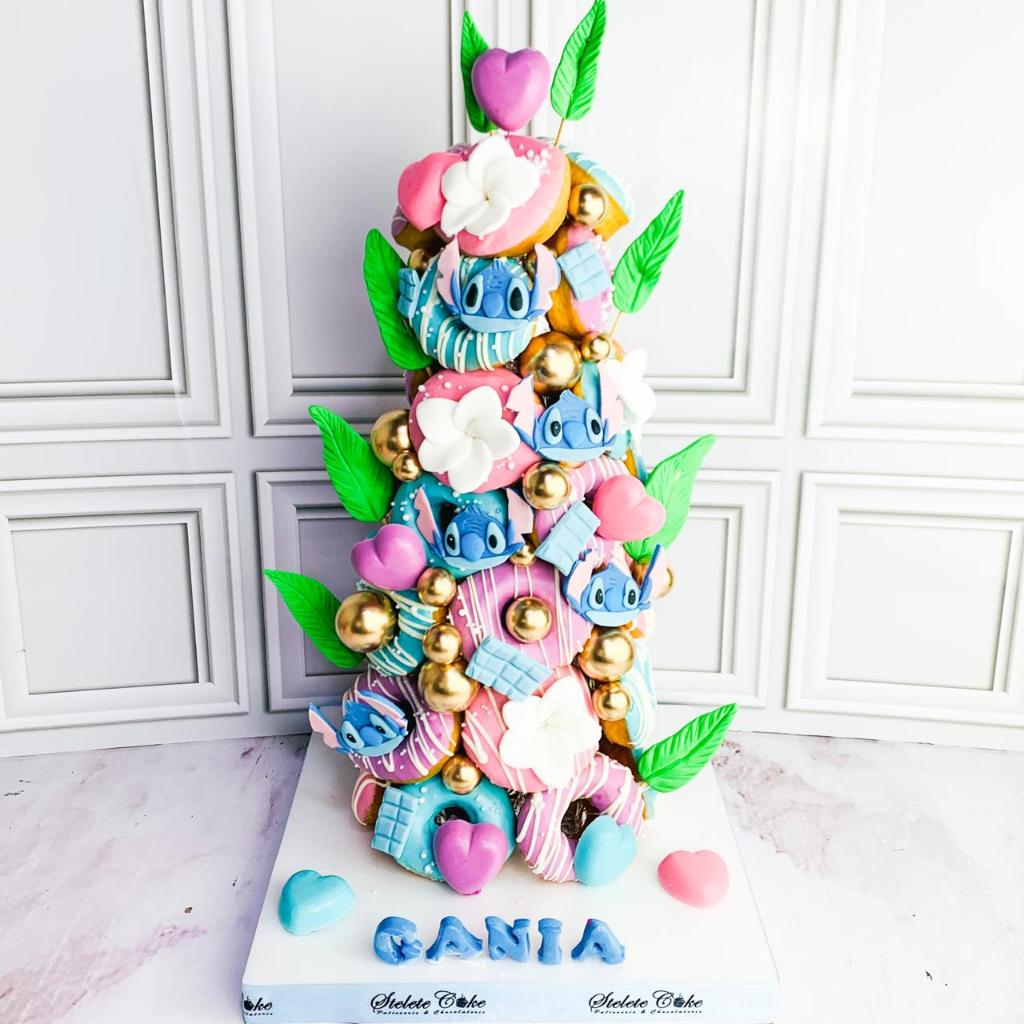 

Donat/Donat Ulang tahun/Donat Tower Tema Stitch/Donat Bolong Tower/Donat Birthday Jakarta