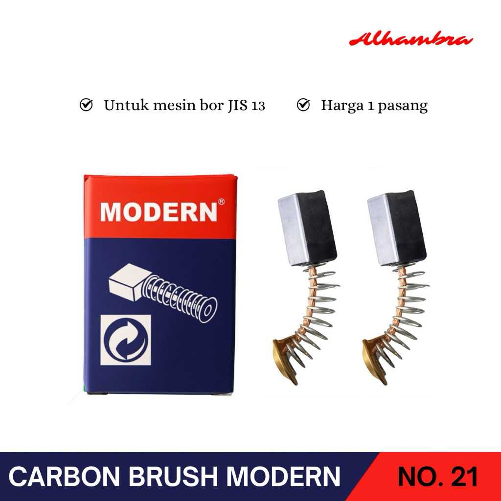 Carbon Brush Modern , Spul Arang Mesin Bor JIS 13 Gerinda M2360 - CB 21
