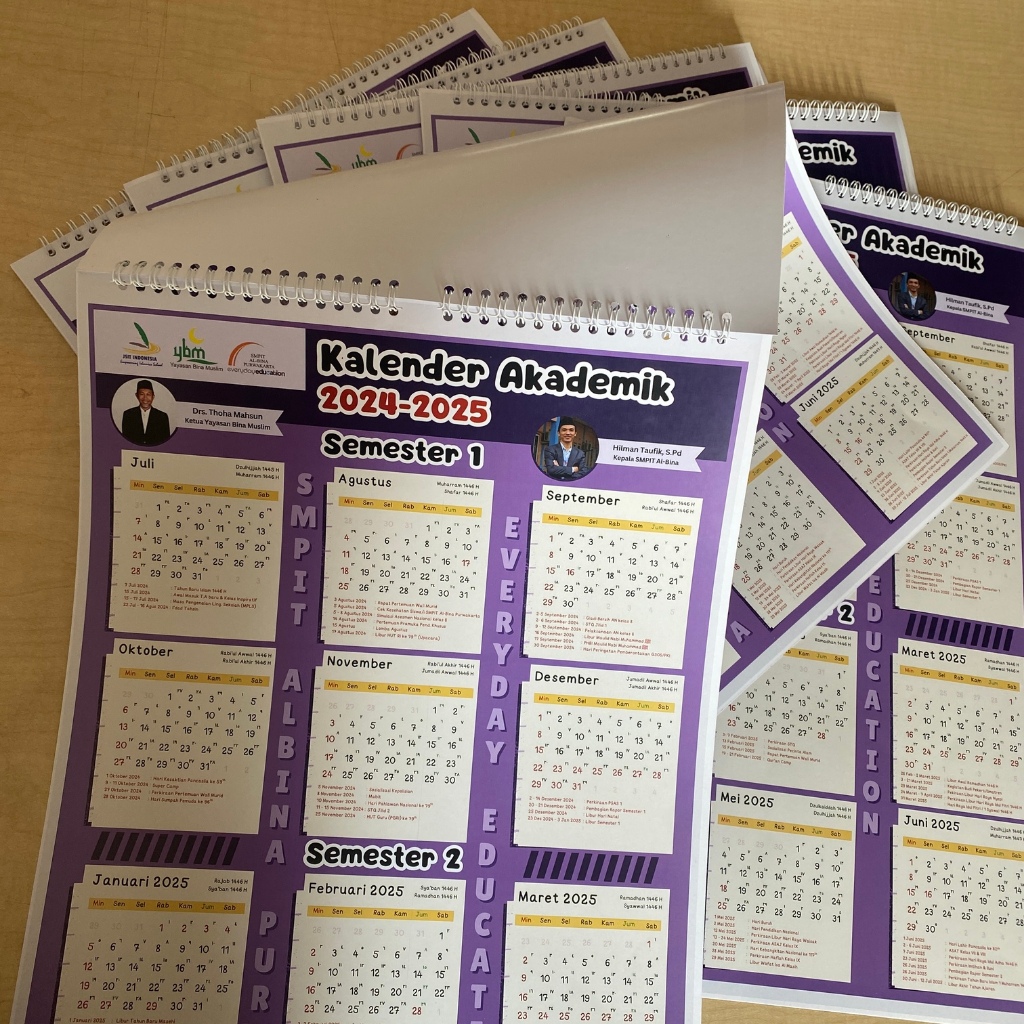 

Cetak Kalender DInding 2026 Custom 5 lembar Finisihing Spiral bahan AC 230
