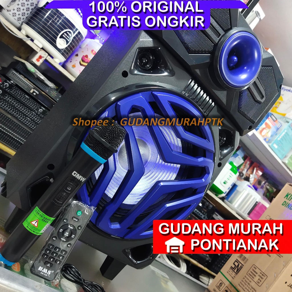 Speaker Aktif Portable GMC Teckyo 779D Bluetooth Karaoke XBass 1 Mic Wireless + Free MIC Wireless