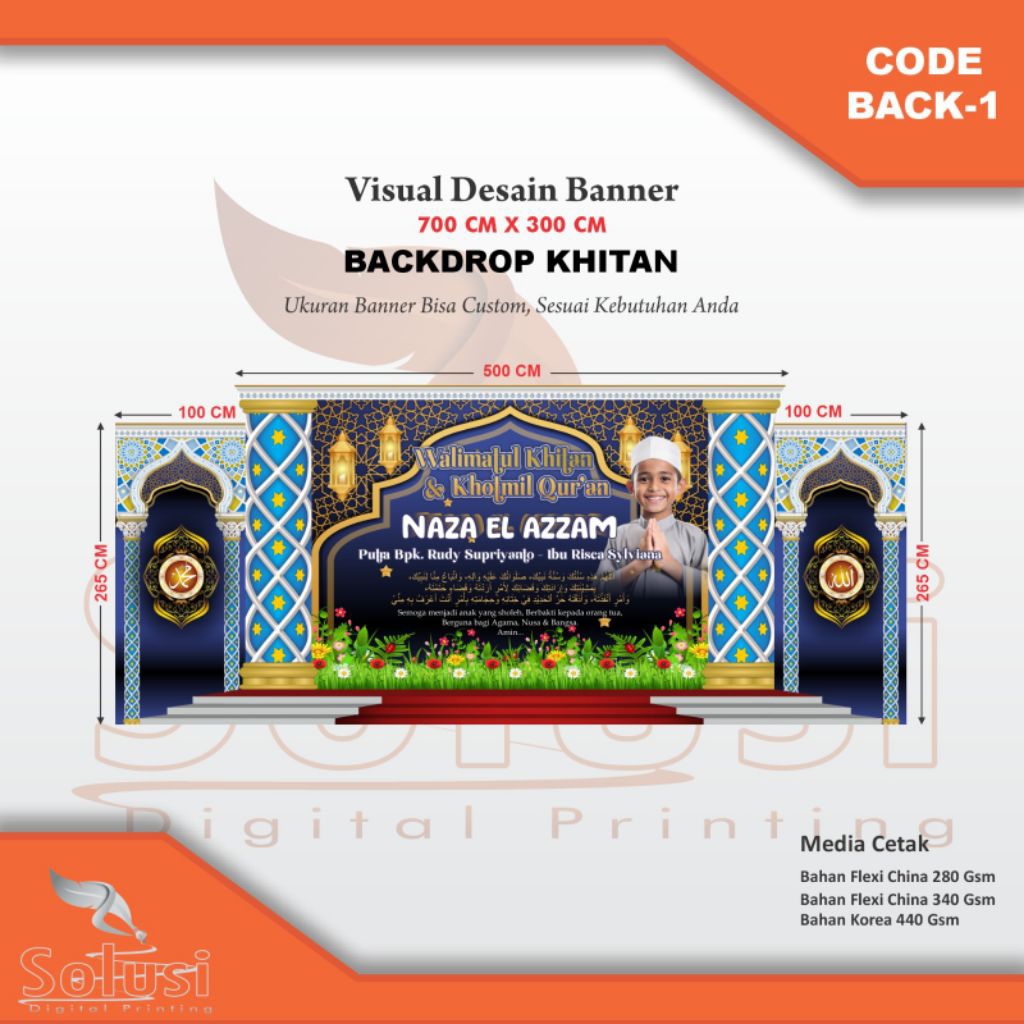 Custom Ukuran Backdrop Panggung, Banner Khitan, Dekorasi Acara Khitan