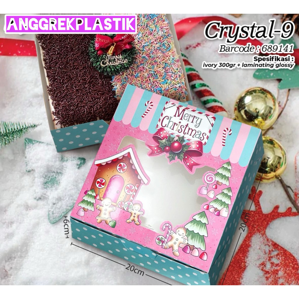 dus box kue natal christmas 20x20 x6