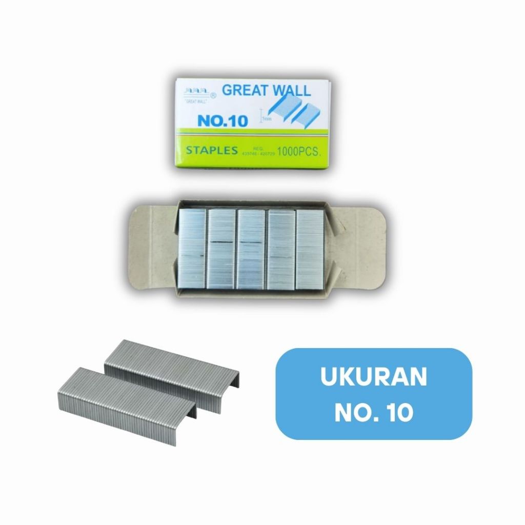 

[1Box / 10 Kotak] Refill Staples No. 10 - Isi Staples Great Wall