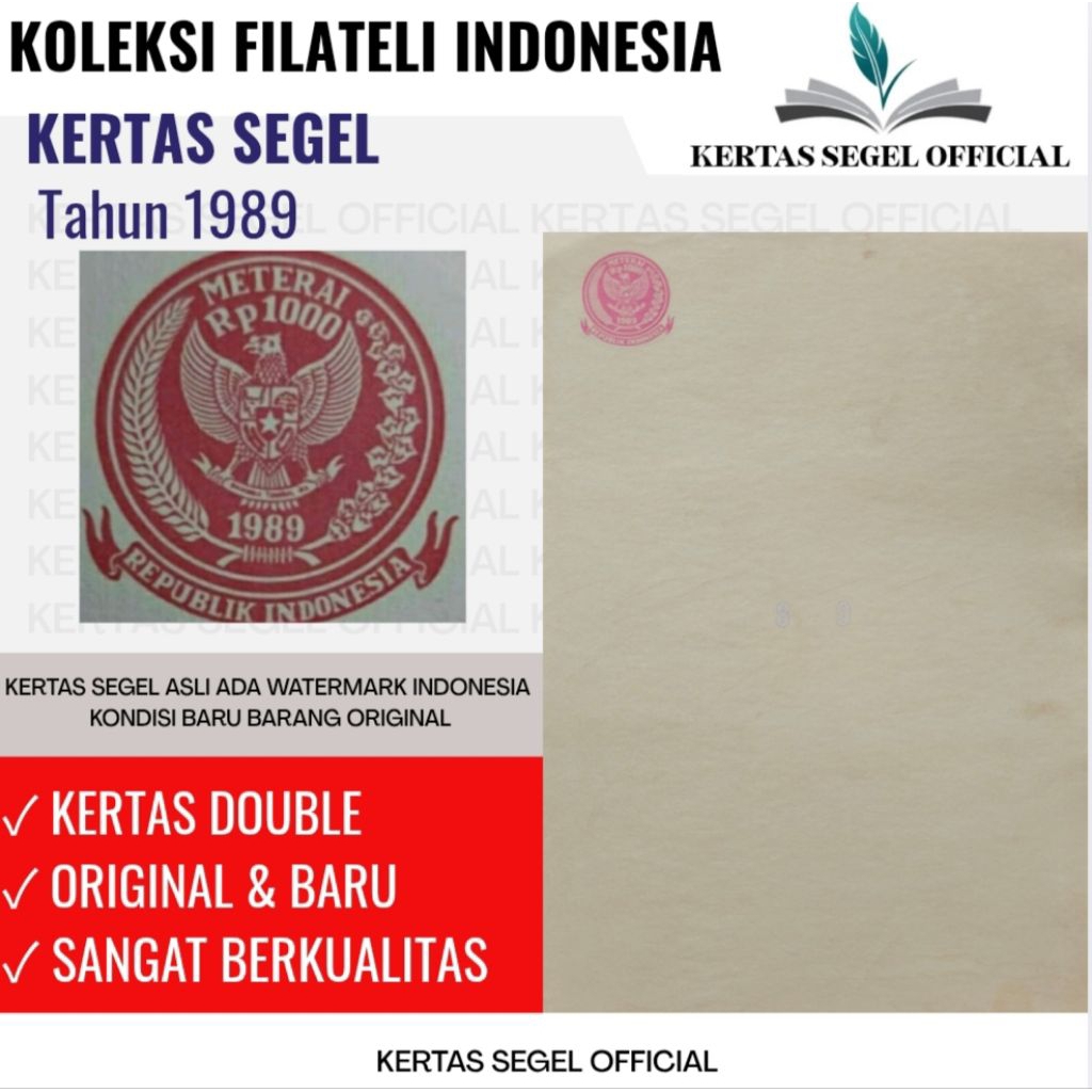 

KERTAS SEGEL TAHUN 1989 ORIGINAL