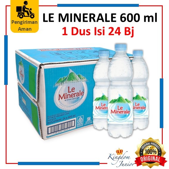 

LE MINERALE Botol 600 Ml / LeMinerale 600ML 1 Dos Isi 24 Pcs / Air Minum Mineral Botol Sedang