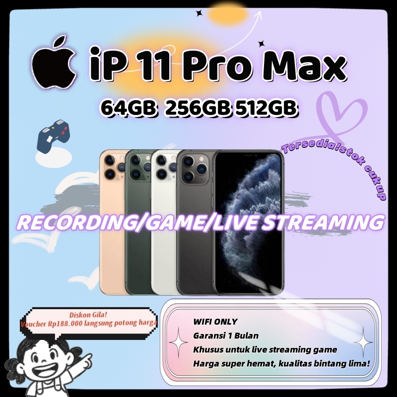 iPhone 11 Pro Max Indonesia Ready Stock, Apple iP11 Pro Max 64/256/512GB, Second