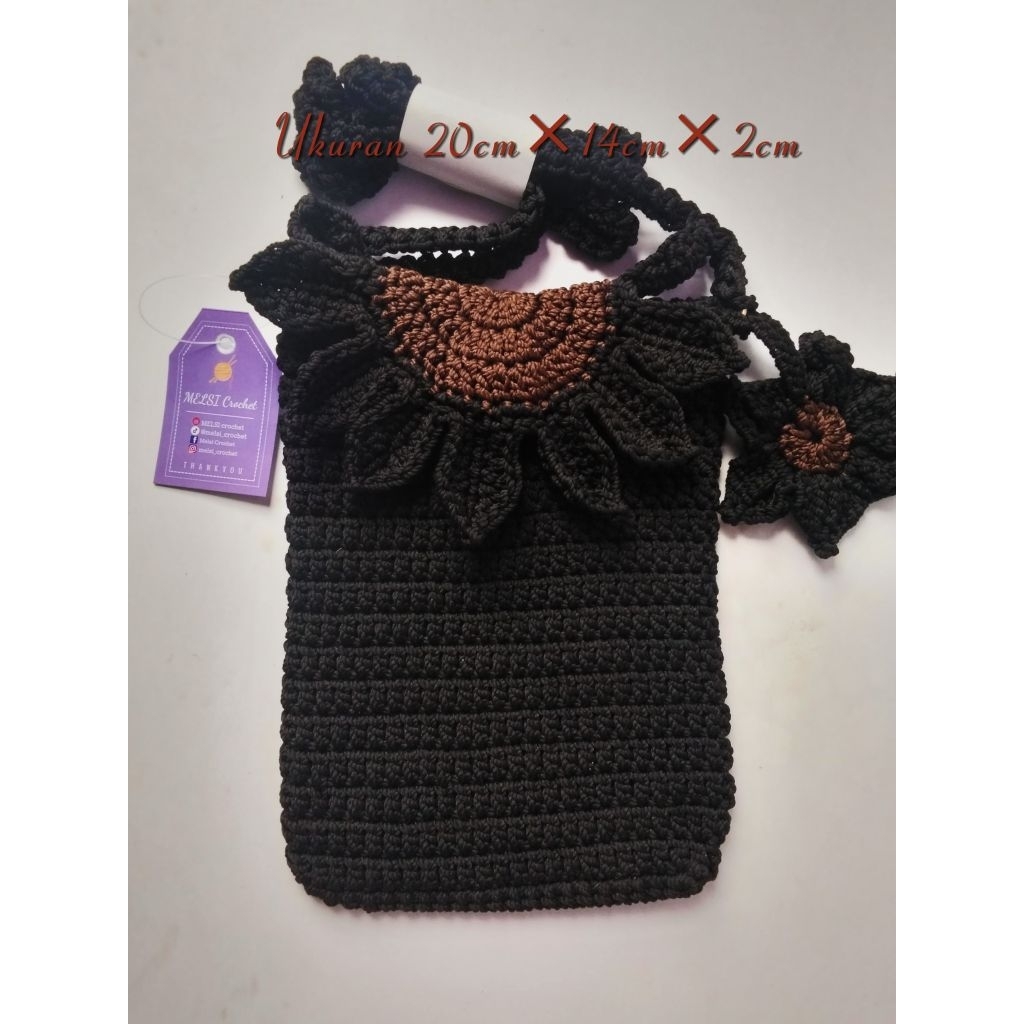 [MELSI Crochet] Tas hp tas selempang tas rajut handmade tas simple
