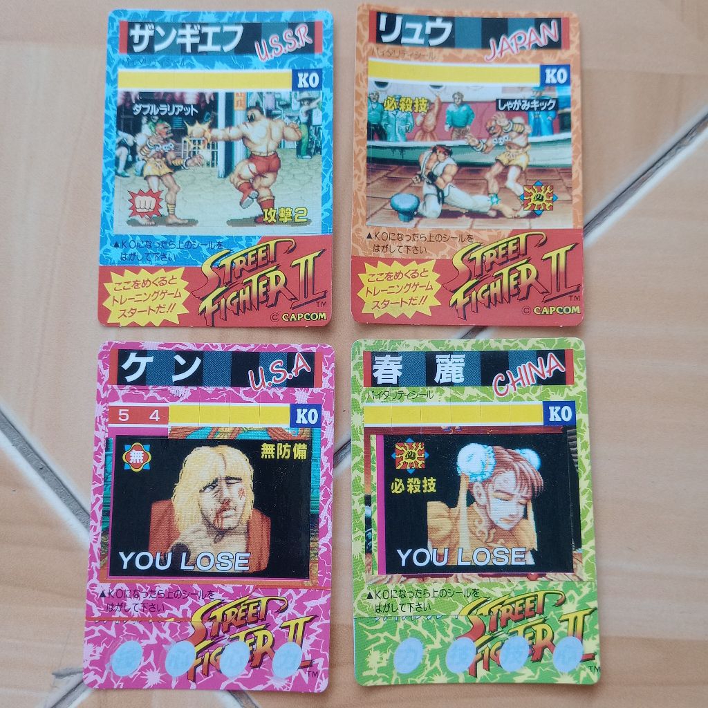 kartu street fighter Lotte vintage 1990 Bandai original Japan