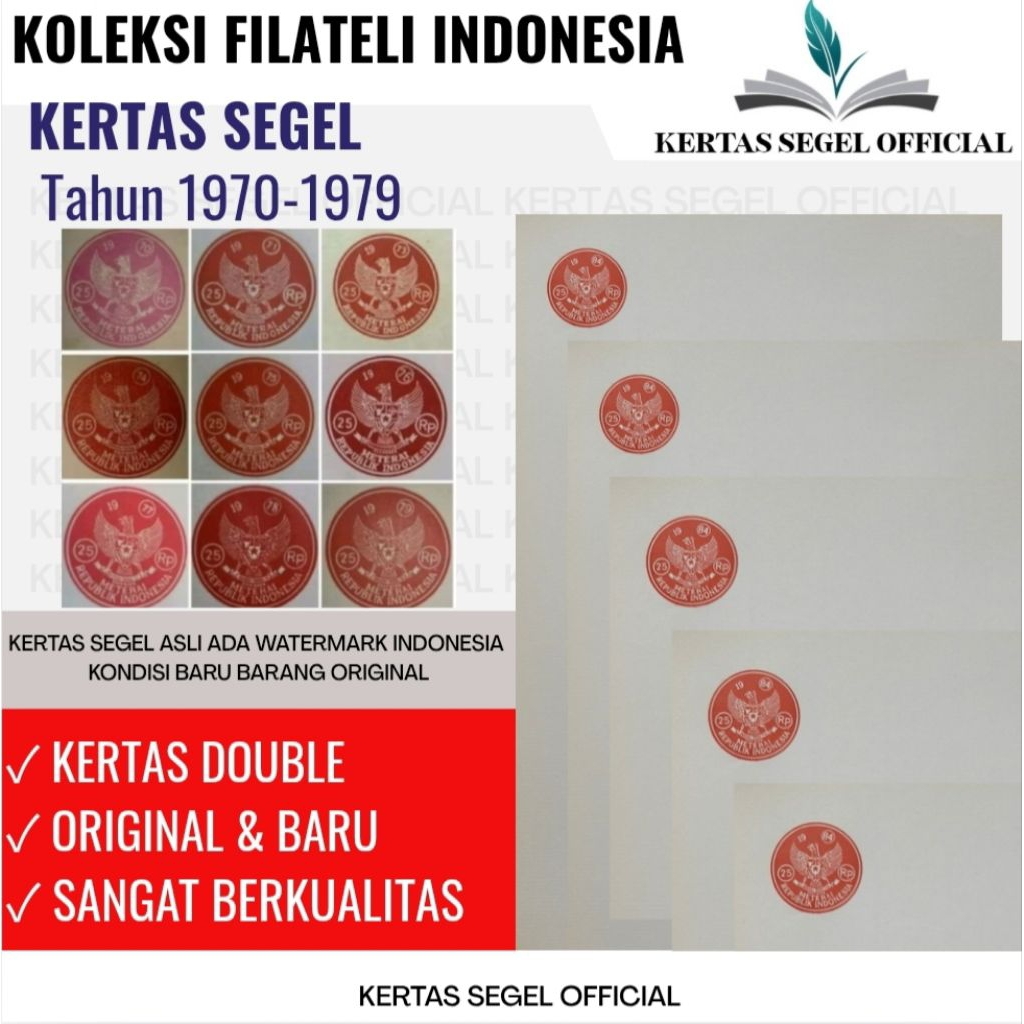 

KERTAS SEGEL TAHUN 1970 1971 1973 1974 1975 1976 1977 1978 1979 ORIGINAL