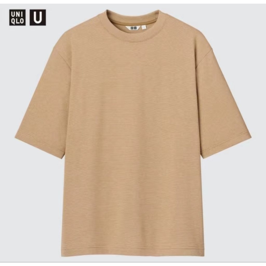 Kaos Tshirt Uniqlo U AIRism Stripe Tekstur.     preloved/second/vintage