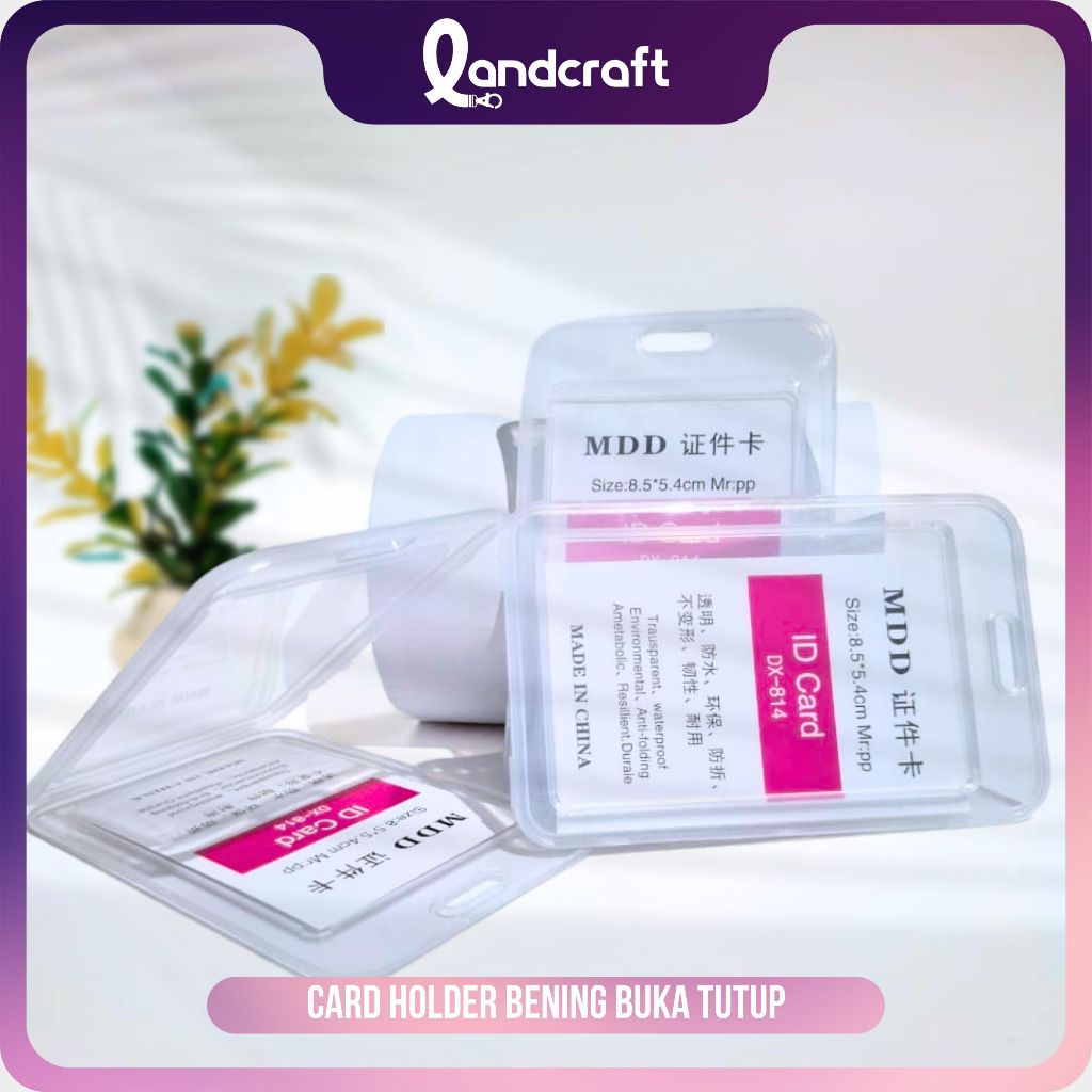 

Card Holder Buka Tutup Bening 2 sisi / Frame Tempat Id Card
