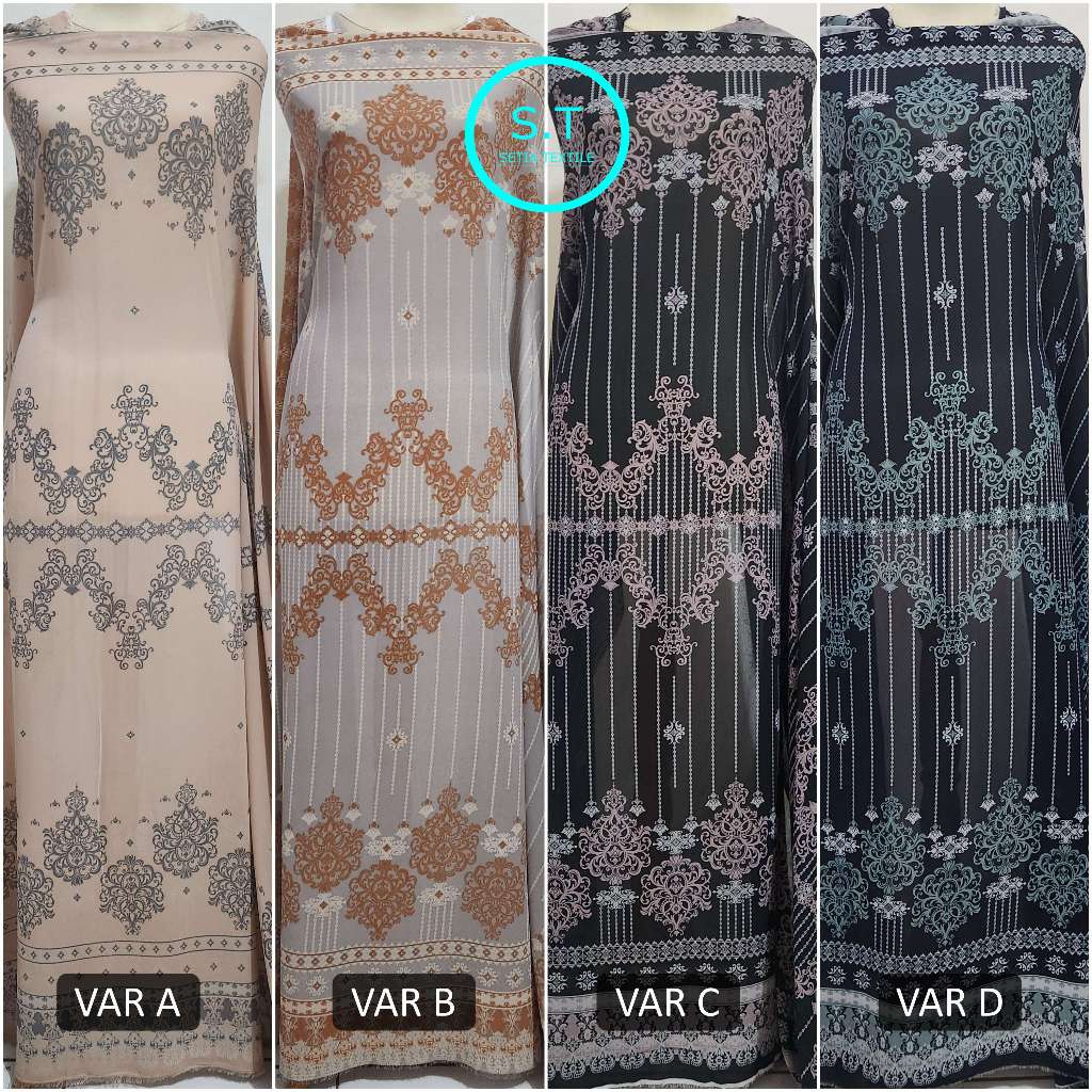 Kain ceruty/ceruti babydoll motif lebar 1.5 meter - harga per setengah (0.5) meter