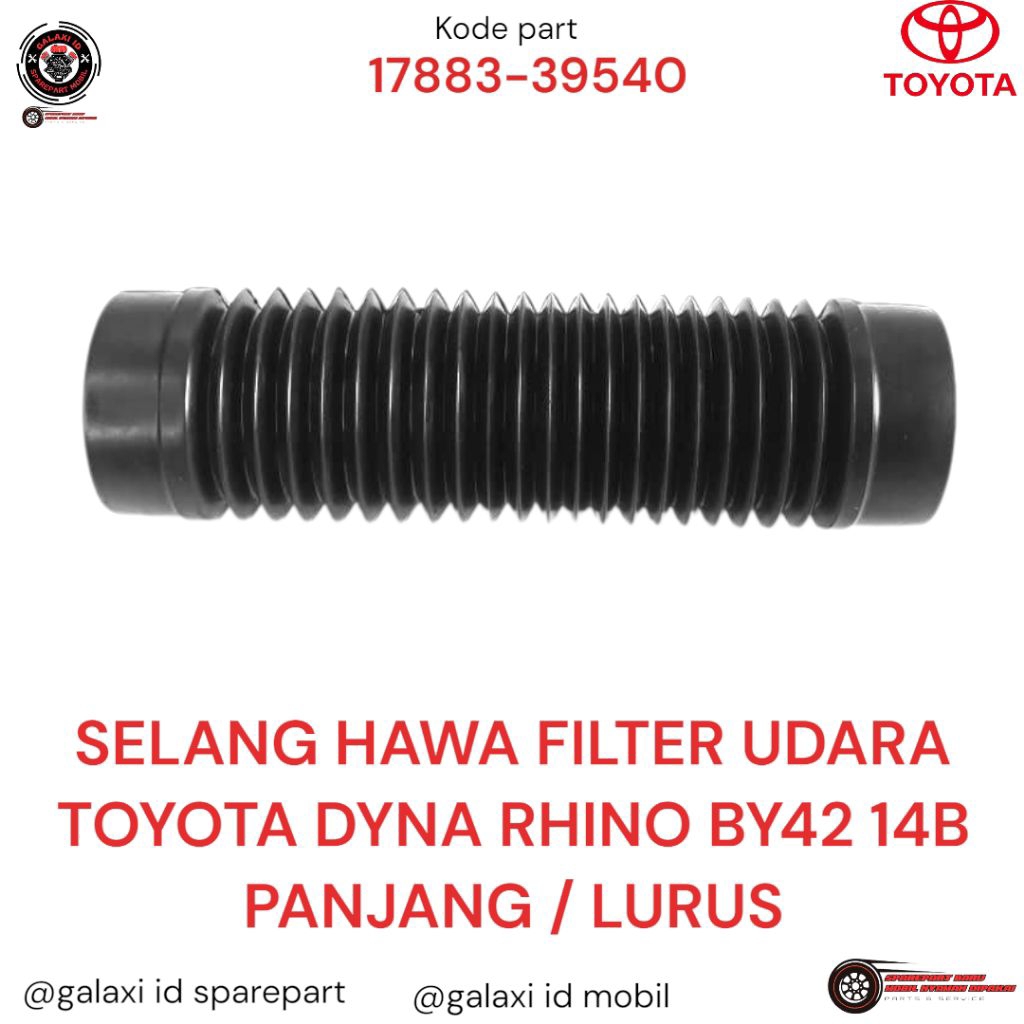 SPAREPART MOBIL selang hawa filter udara house air cleaner Toyota dyna rhino Rini BY42 BY43 14B 1788