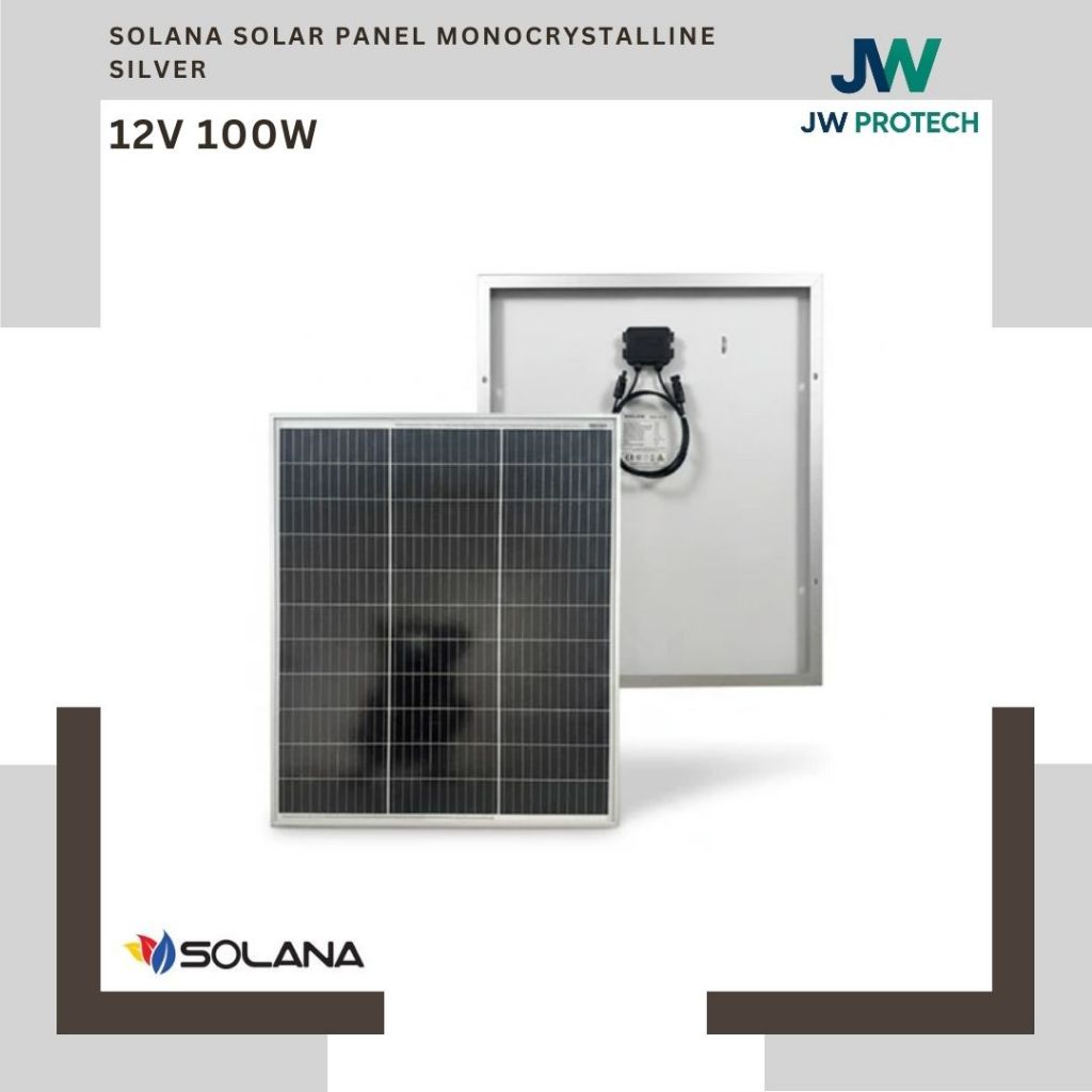 SOLANA Panel Surya Solar Panel 12V 100W Monocrystalline Silver 100 Watt