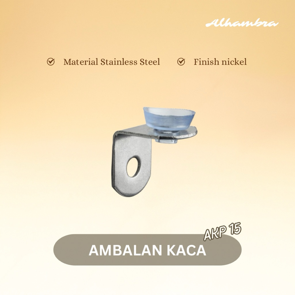 Ambalan Kaca AKP 15 , Ambalan Siku L , Tatakan Kaca L , Ambalan Plat