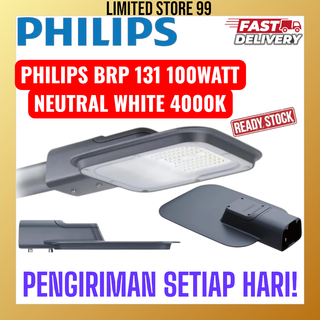 Philips BRP131 100Watt Lampu Jalan PJU BRP 131 LED125 Neutral White 4000K 12500 LUMEN