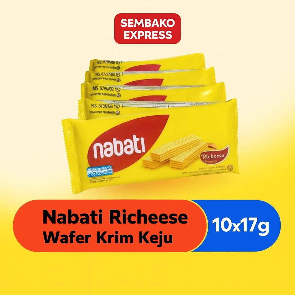

Nabati Richeese Wafer Krim Keju 10 x 17g – Camilan Gurih & Lezat