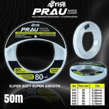 Senar Pancing Shock Leader 50M 4FISH PRAU 20Lb-80Lb