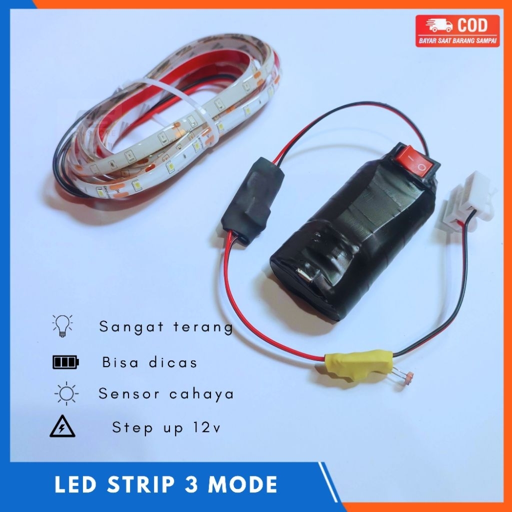 Lampu Led Strip 12V Kedip Berpindah/RGB/Modul Control/Siap Pakai/Lampu Layang Layang